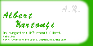 albert martonfi business card